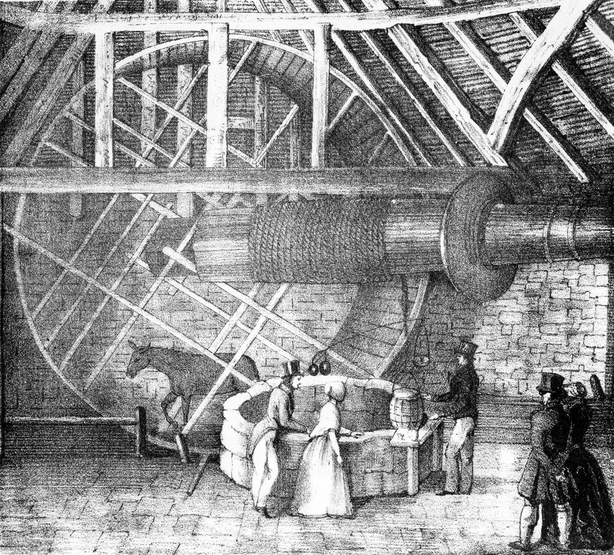 Brøndhejs drevet af et æsel, ca. 1870 af English School