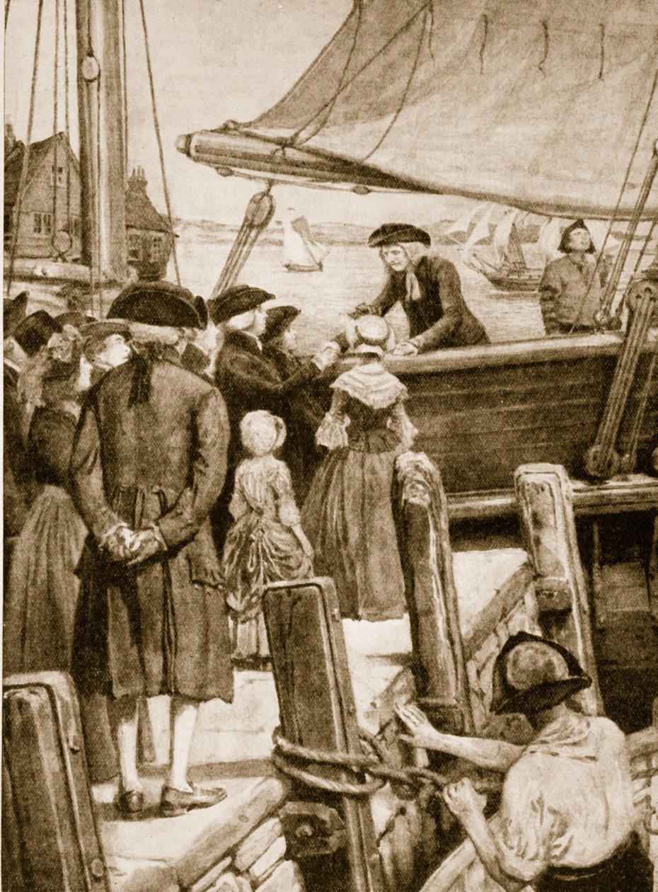 Wesley om bord på The Prince of Wales i 1787 og sagde farvel til irerne af English School