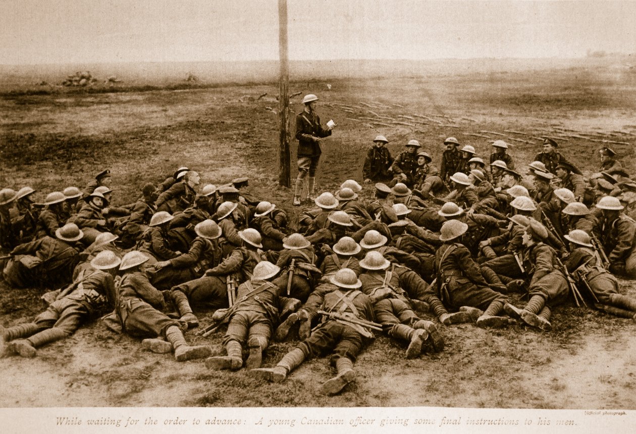 Mens man ventede på at ordren skulle rykke frem, 1914-19 af English School