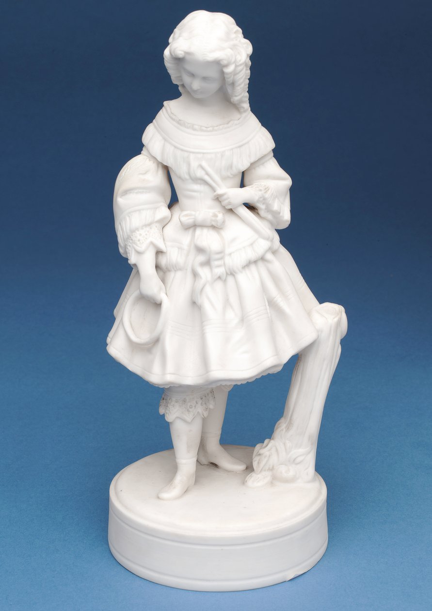 Hvid Parian figur af en pige (keramik) (ledsager til 315344) af English School