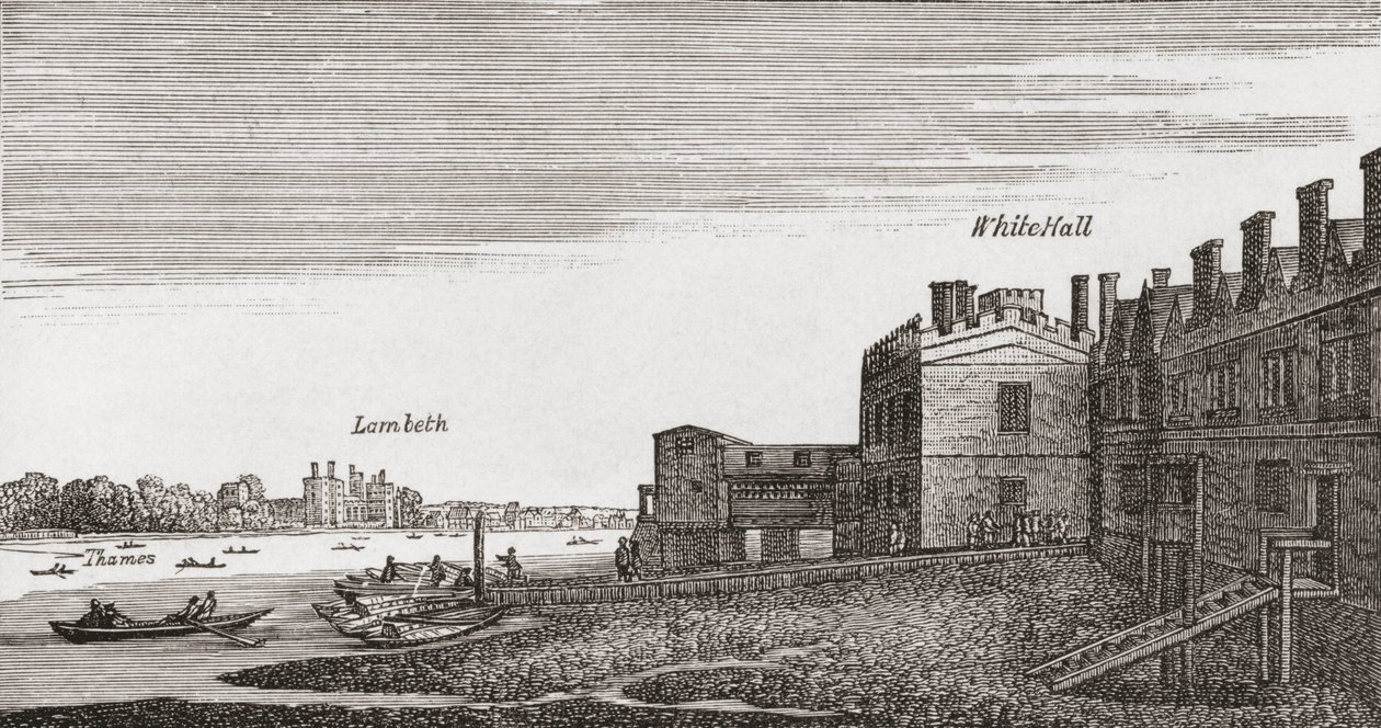 Whitehall, London, som det var i det 18. århundrede, fra 