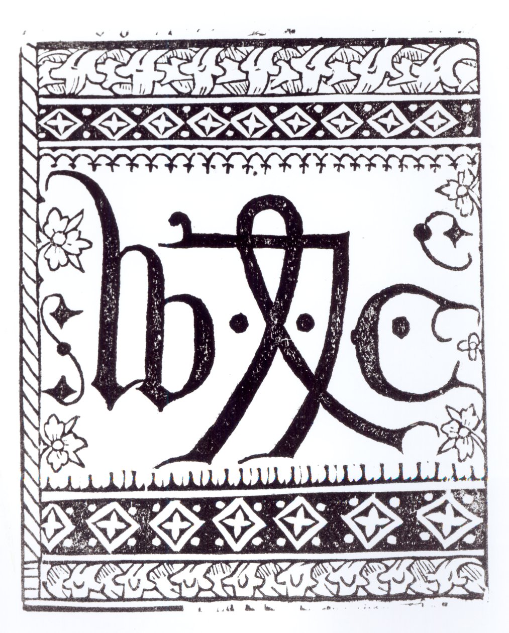 William Caxtons (c.1422 - c.91) Print Mark, illustration fra videnskab og litteratur i middelalderen og renæssancen, skrevet og indgraveret af Paul Lacroix, 1878 af English School