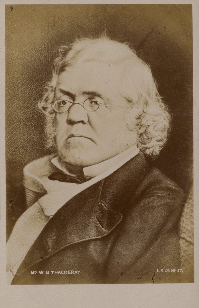 William Makepeace Thackeray (1811-1863), engelsk romanforfatter (litografi) af English School