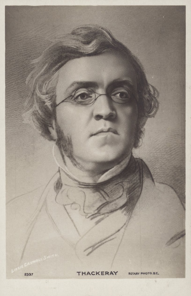 William Makepeace Thackeray (1811-1863), engelsk romanforfatter (litografi) af English School