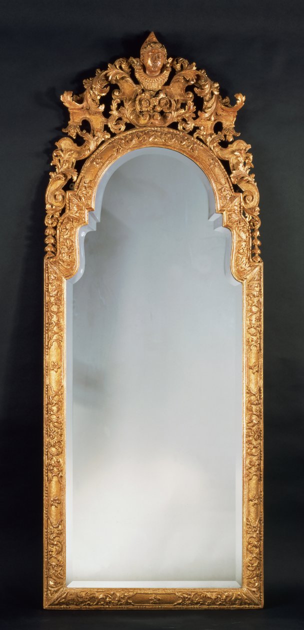 William og Mary moleglas (forgyldt gesso) af English School
