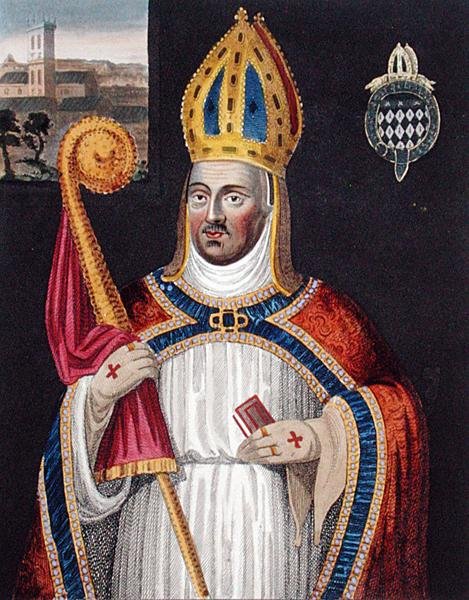 William af Wainfleet (ca. 1395-1486), efter et maleri i Bodleian Gallery (farve litho) af English School