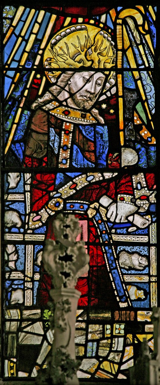 Window Ew forestillende Kristus (sammensat figur) - med juveler af indsat farvet glas af English School