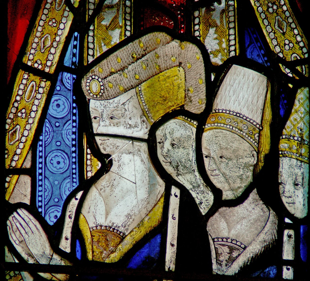 Window Ew forestiller dronning Elizabeth Woodville - døtrene af af English School
