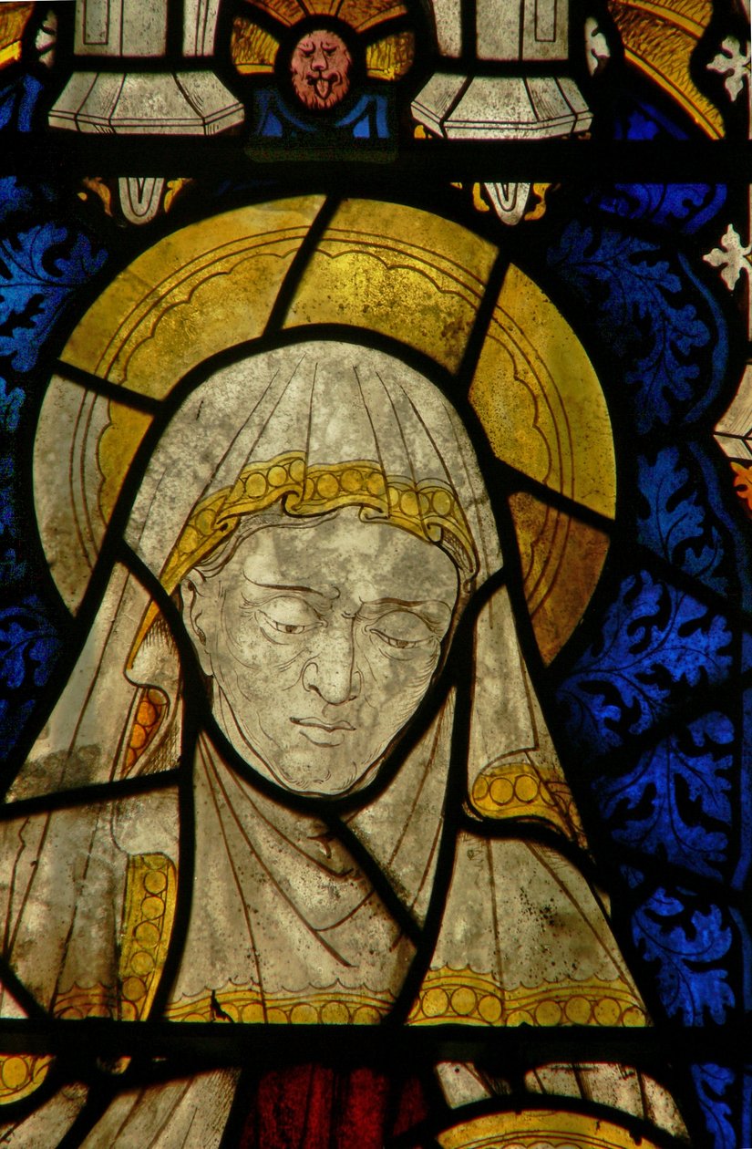 Window Ew, der viser Sankt Anne, der lærer Jomfruen at læse af English School