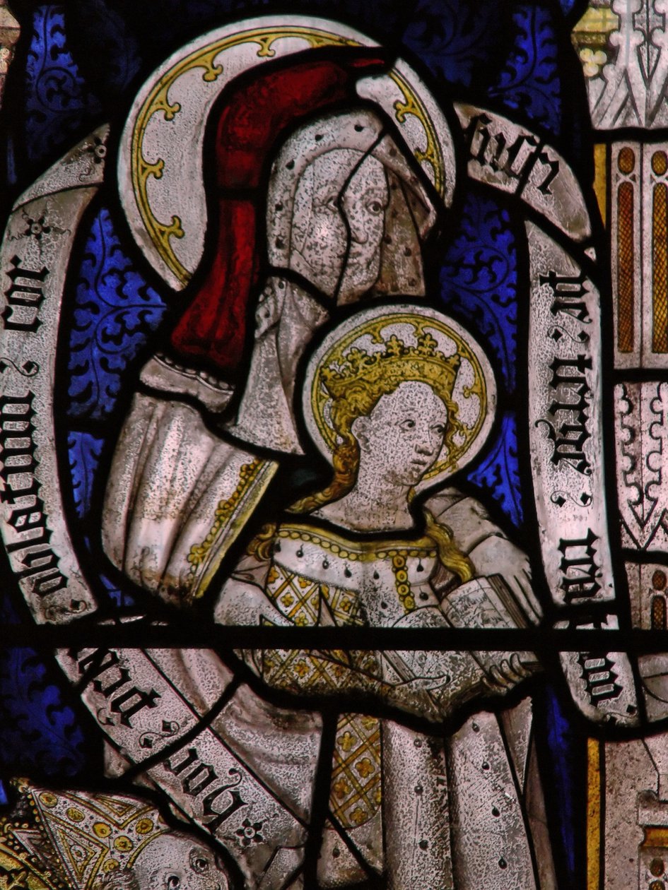 Window Ew, der viser Sankt Anne, der lærer Jomfruen at læse af English School