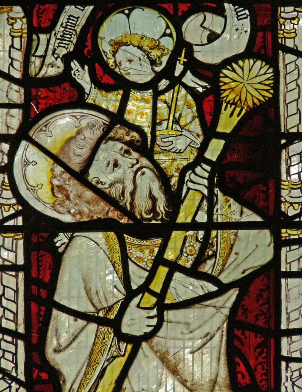 Window Ew forestillende St Christopher af English School