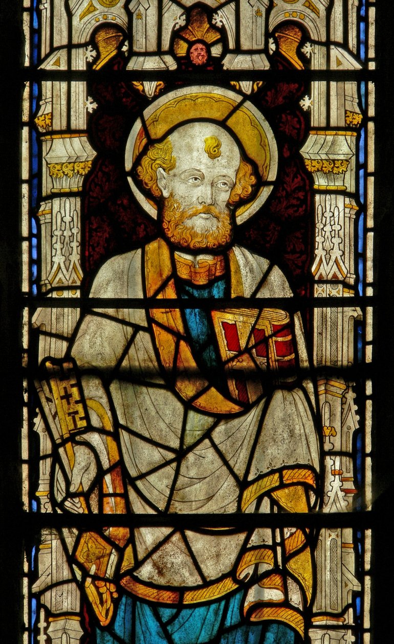 Window Ew forestillende St. Peter af English School