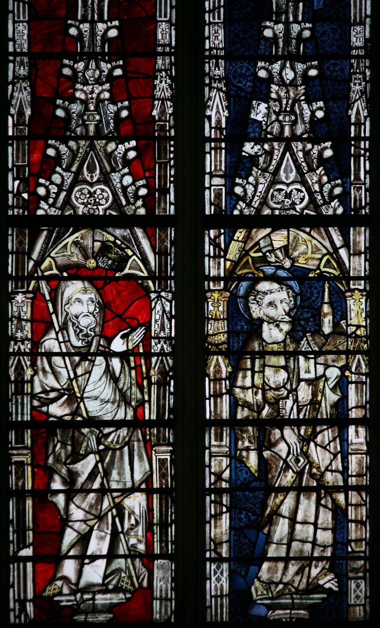 Window Ew forestillende Sankt Peter, Sankt Thomas af English School
