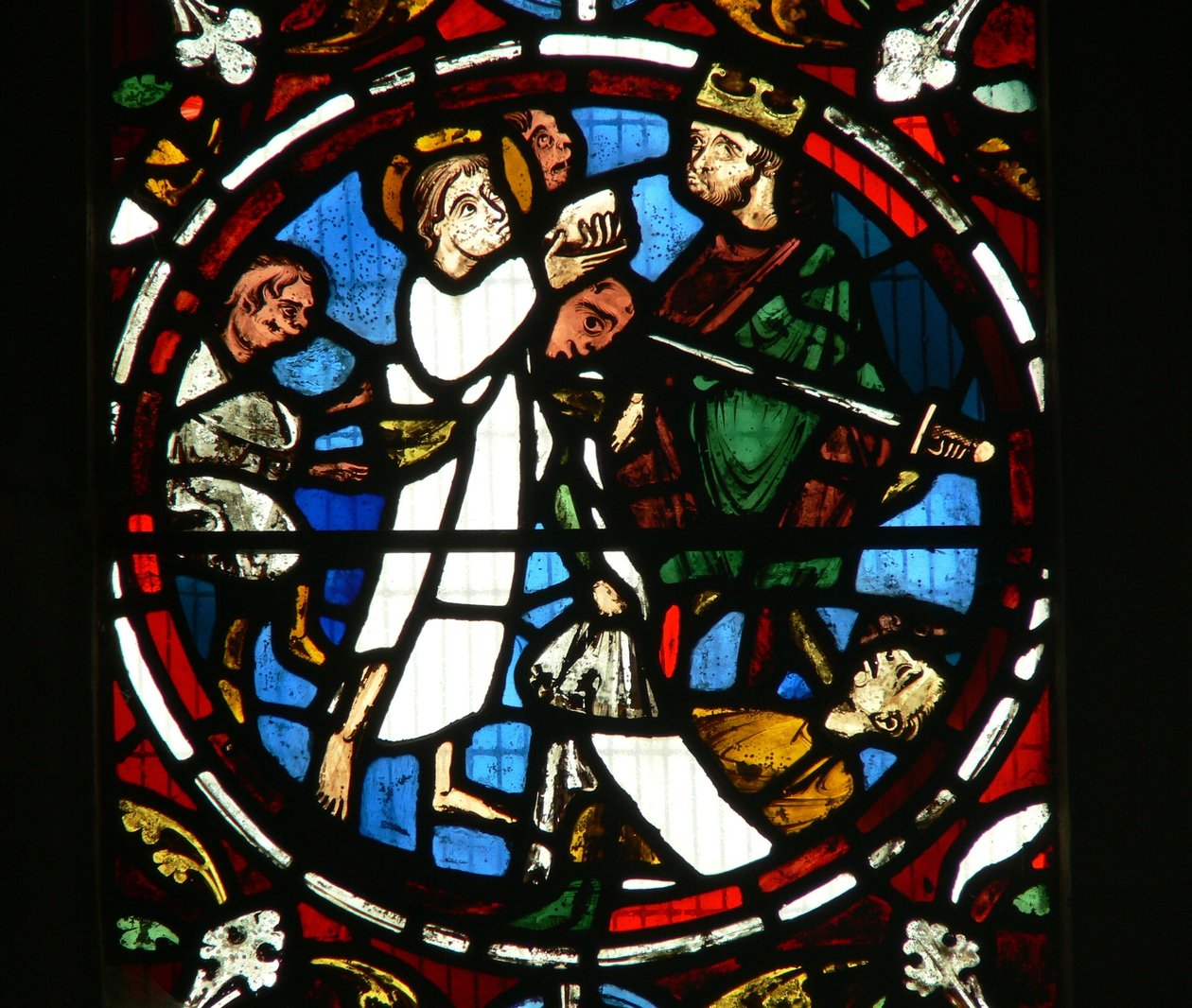 Window Ew, der viser en scene fra legenden om St. John: helgenen og den forgiftede kop af English School