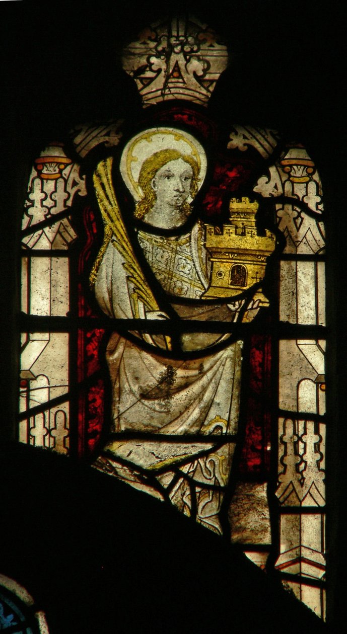 Window Ew tl forestillende St. Barbara af English School