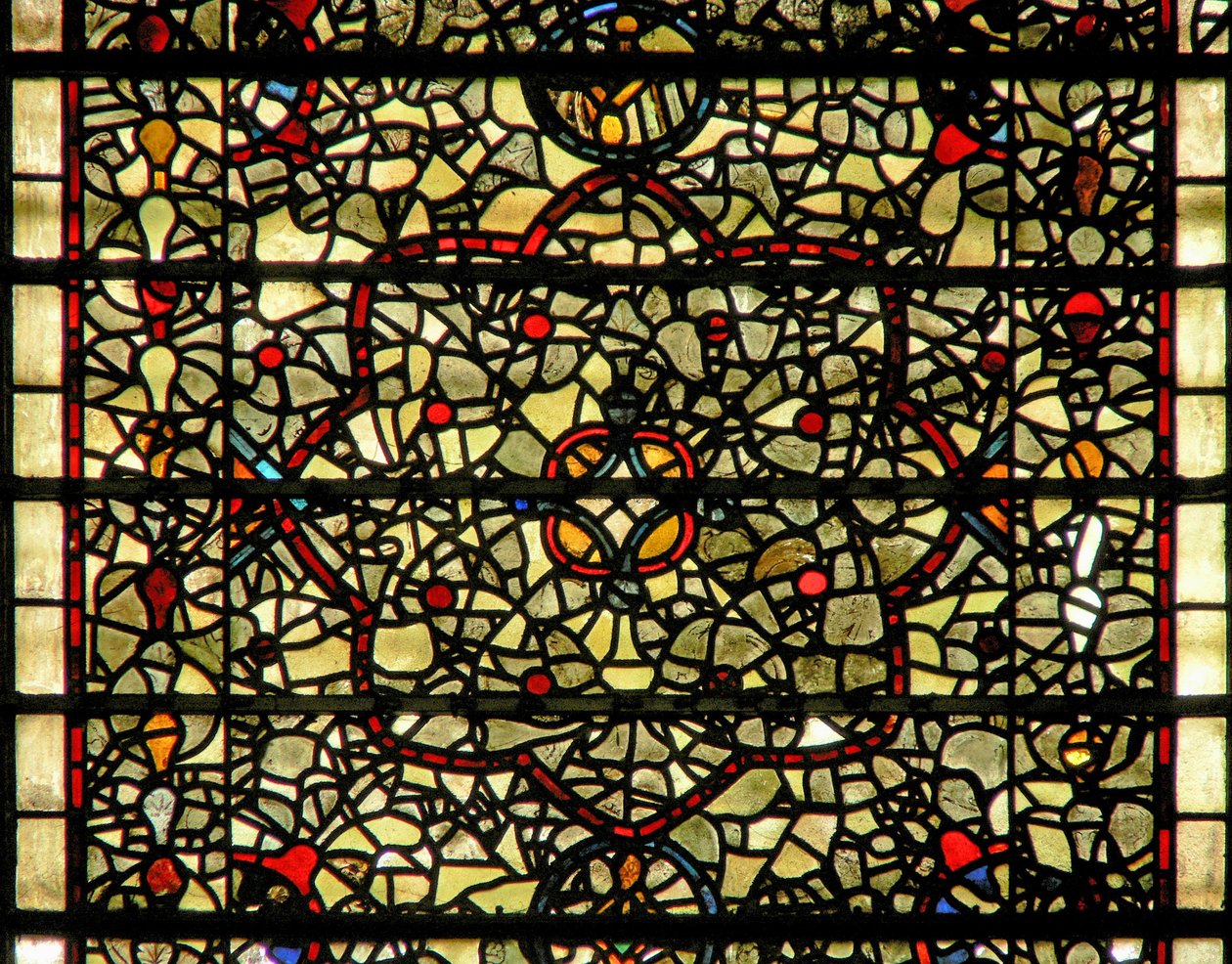 Vindues fem-søstre, der forestiller grisaille af English School