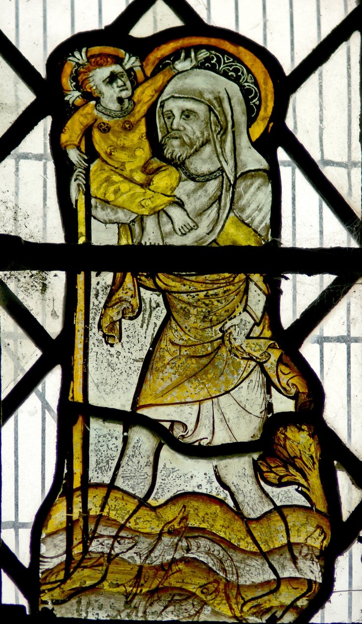 Vindue N1 forestillende St Christopher af English School
