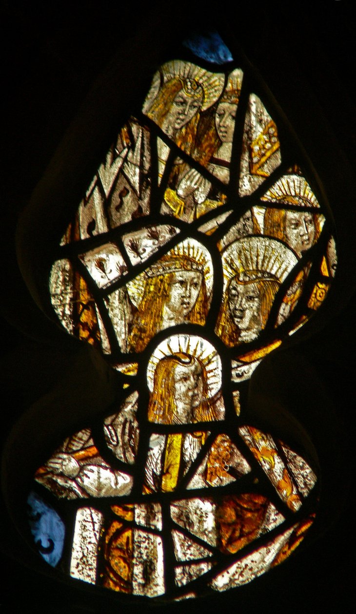 Vindue S2 viser St. Ursula og nogle af de 11.000 jomfrumartyrer af English School
