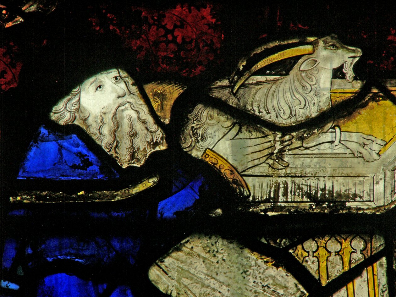 Vindue S3, der viser historien om Noahs Ark: Noahs offer af English School
