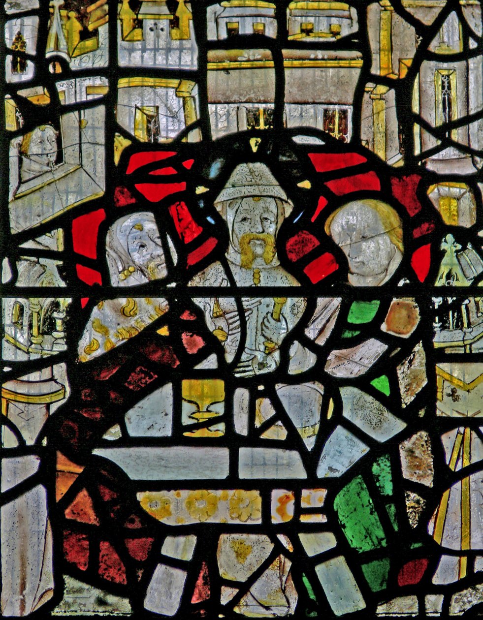 Window Ww, der viser en opstandelsesscene: nadveren i Emmaus af English School