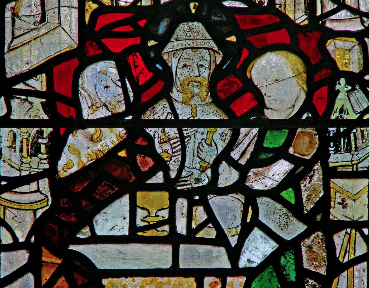 Window Ww, der viser en opstandelsesscene: nadveren i Emmaus af English School
