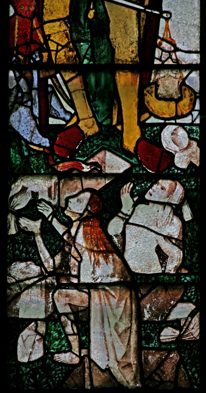 Window Ww, der viser detaljer om genopstandende sjæle ved den sidste dom af English School