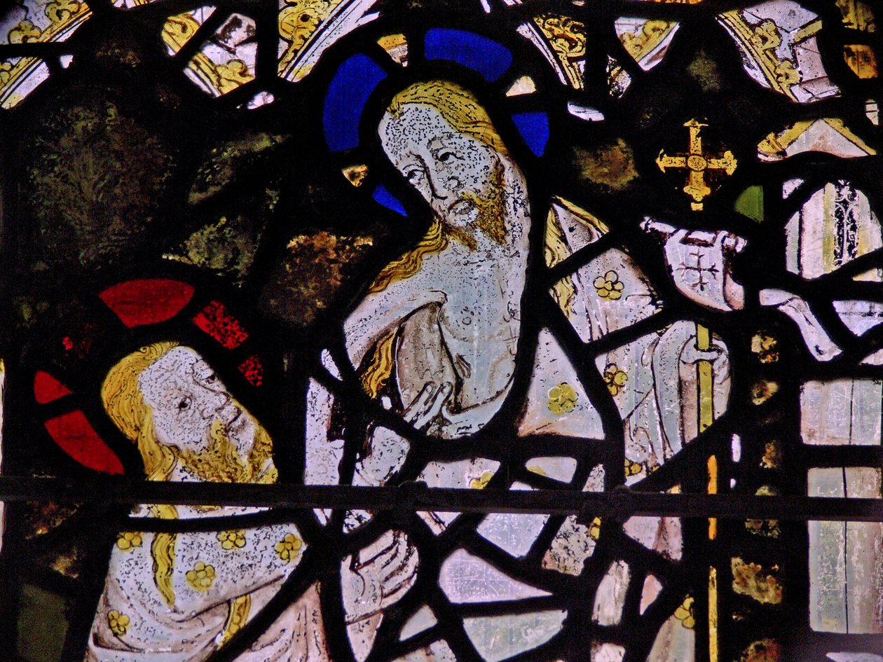 Window Ww forestillende den tvivlende St. Thomas af English School