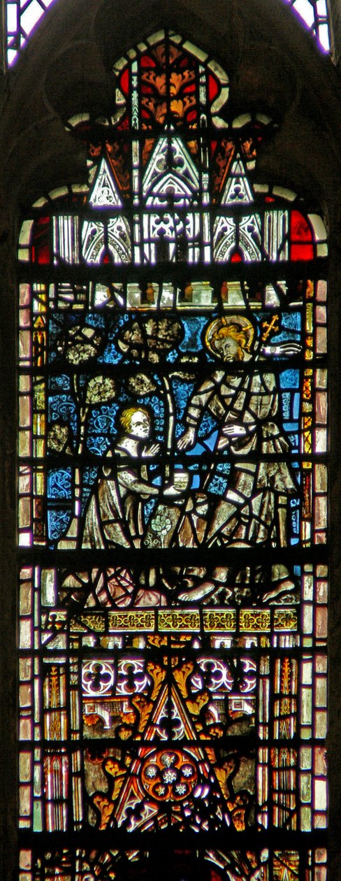 Vindue c6-7, der viser en opstandelsesscene: Noli Me Tangere af English School