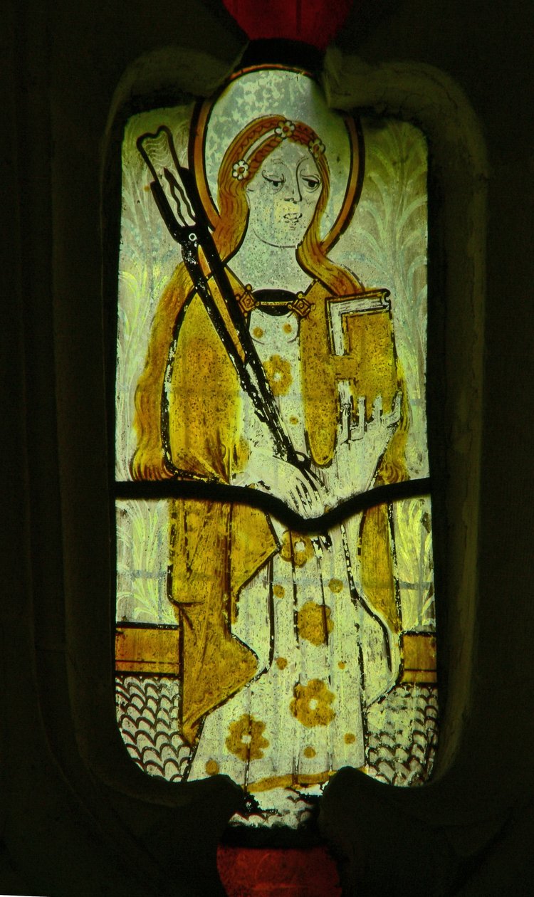 Vindue, der forestiller St Agatha af English School