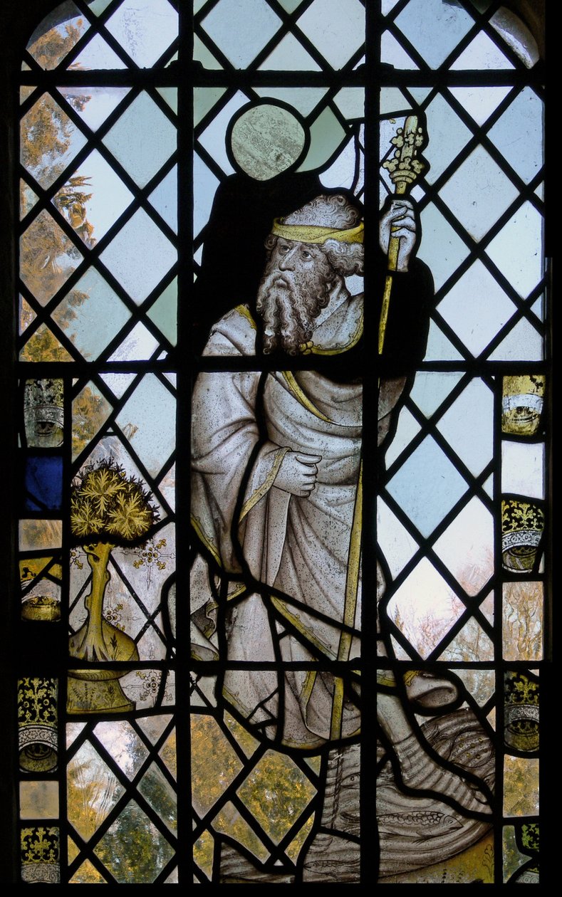 Vindue forestillende St Christopher af English School