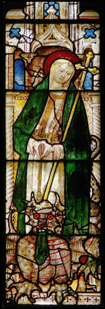 Vindue forestillende St. Margaret af English School