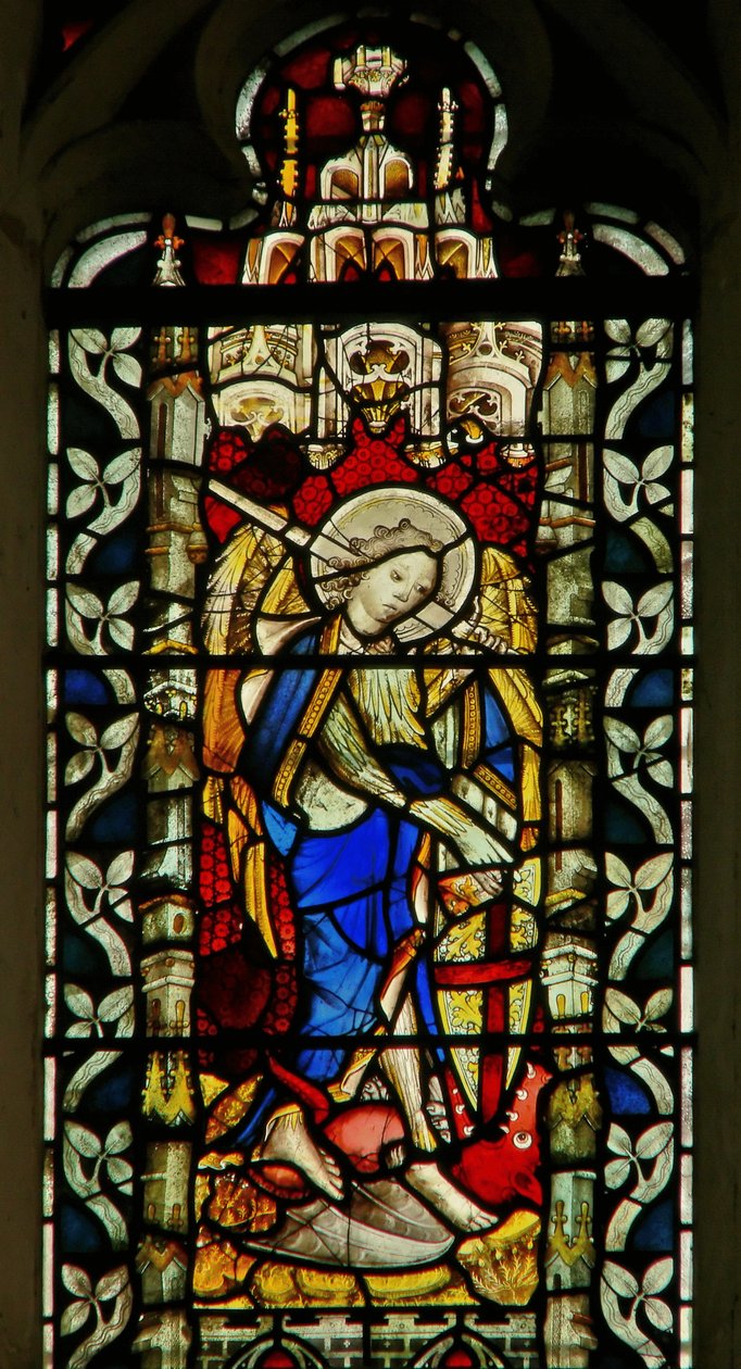 Vindue forestillende St. Michael af English School