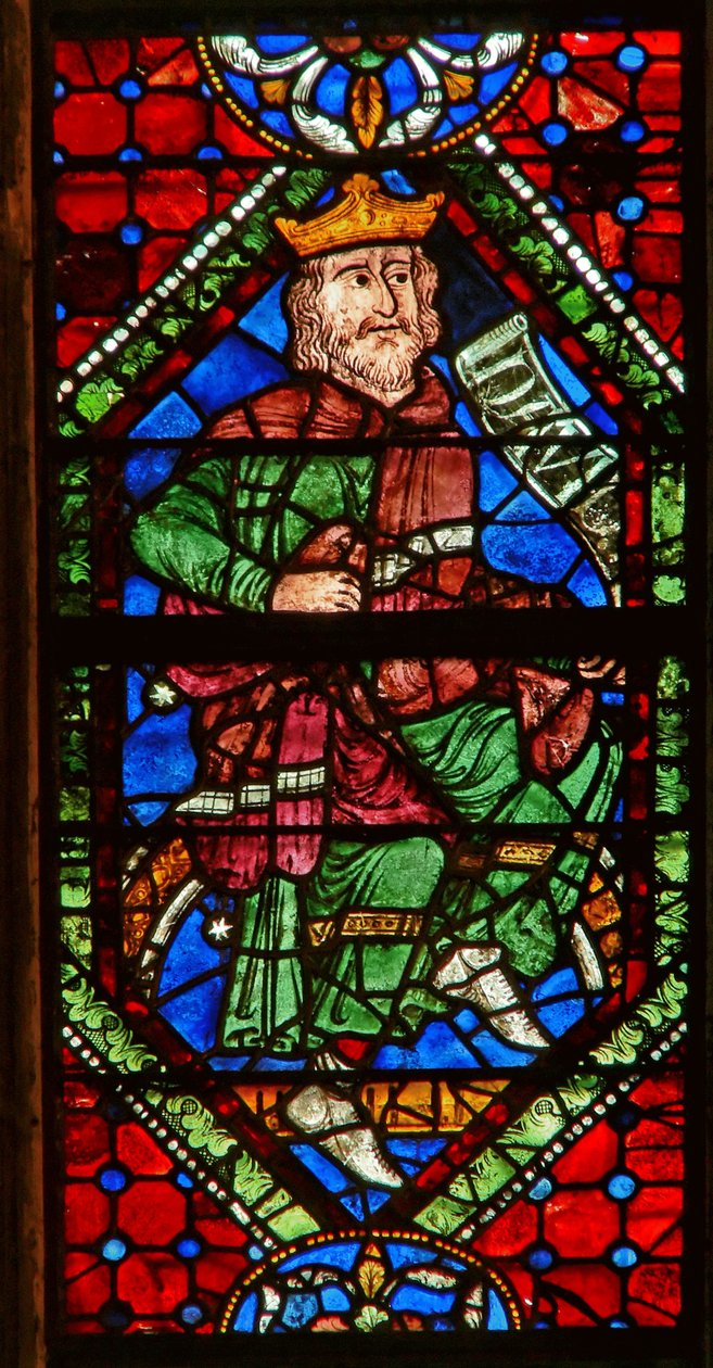 Vindue, der viser en genealogisk figur: David af English School