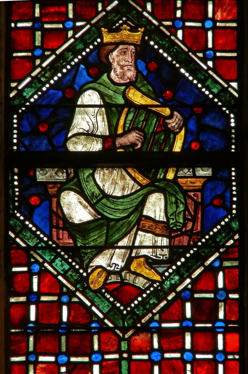 Vindue, der viser en genealogisk figur: David af English School