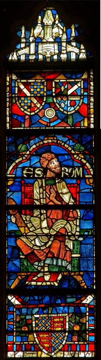 Vindue, der viser en genealogisk figur: Escrom af English School