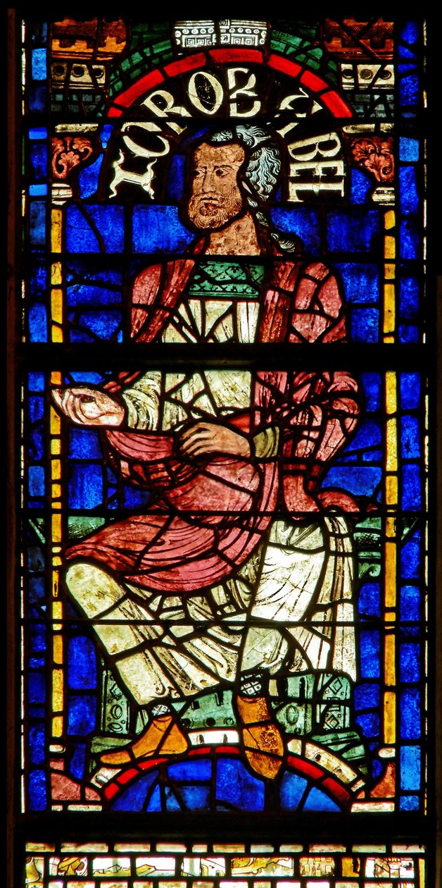 Vindue, der viser en genealogisk figur: Zorobabel af English School