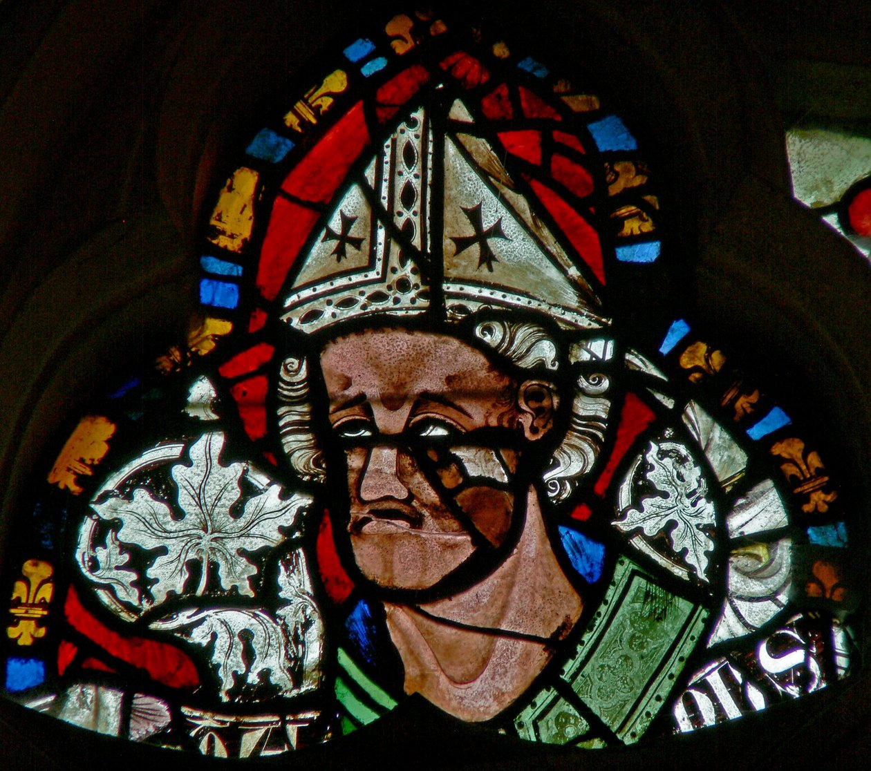 Vindue s-2, der forestiller St. Wulfstan af English School