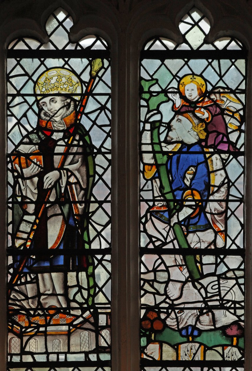 Vindue s4 viser en helgenkonge og St. Christopher af English School
