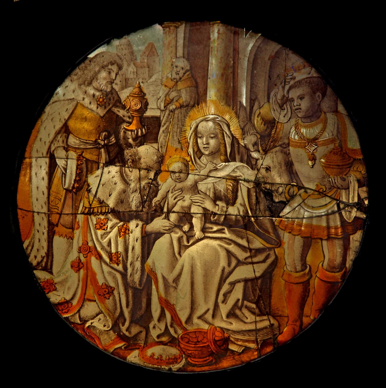 Vindues sidekapel Gi, der viser tilbedelsen af magi af English School