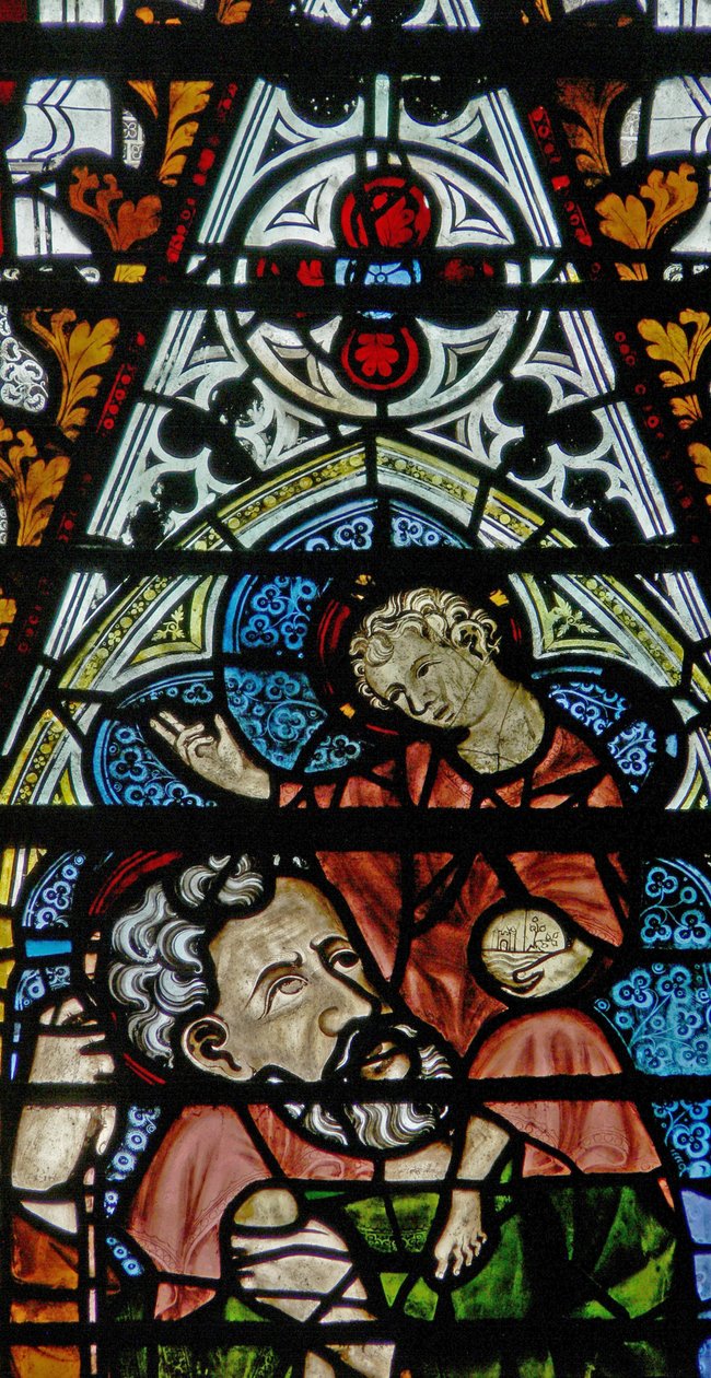 Vindue w2 forestillende St Christopher af English School