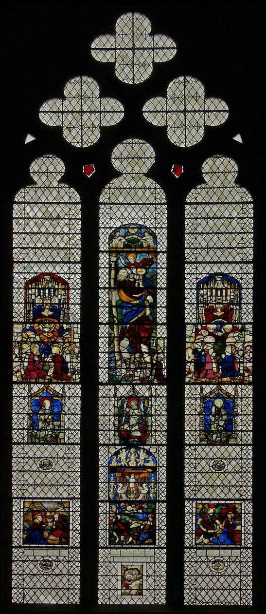 Vindue w36 viser et sammensat vindue af udenlandske og engelske paneler C14 og c16 af English School