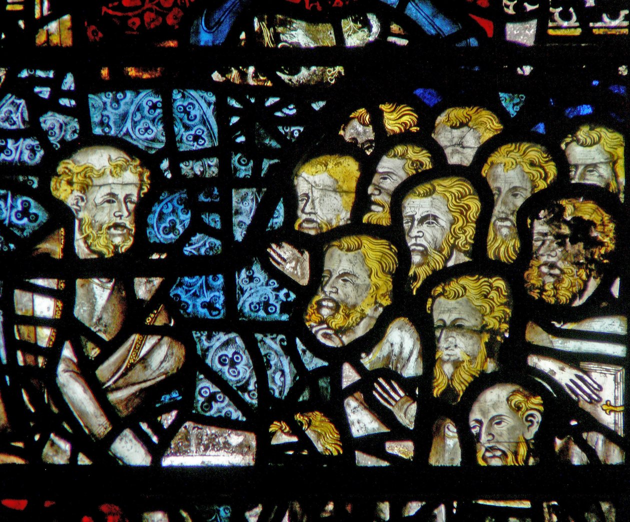 Vindue w3, der viser Kristus, vasker sine disciples fødder af English School