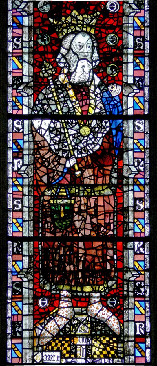 Vindue w4, der forestiller St Edward the Confessor af English School