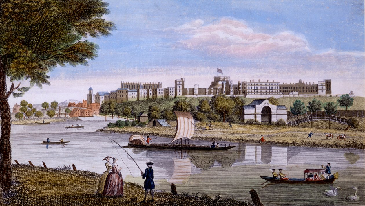 Windsor Castle fra den anden side af Themsen, ca. 1760