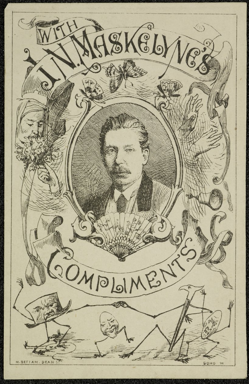 Med J. N. Maskelynes komplimenter, ca. 1875 (stik) af English School