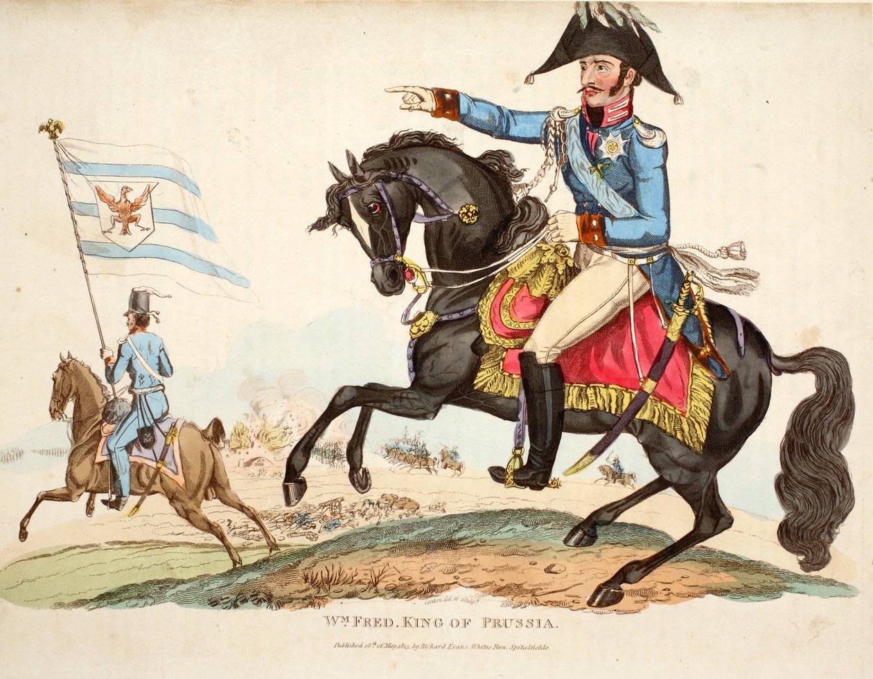Wm Fred. Konge af Preussen, pub. af Richard Evans, engr Romney, illustration fra An Historical Account of the Battle of Waterloo af William Mudford, 1816 af English School
