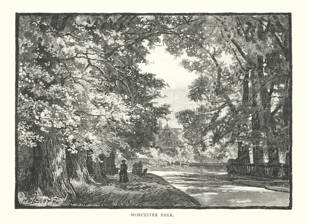 Worcester Park (indgravering) af English School