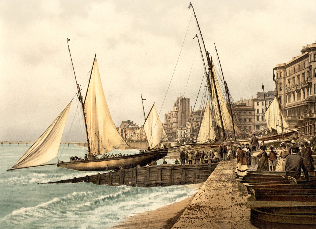 Yachts starter, Hastings (håndfarvet foto) af English School