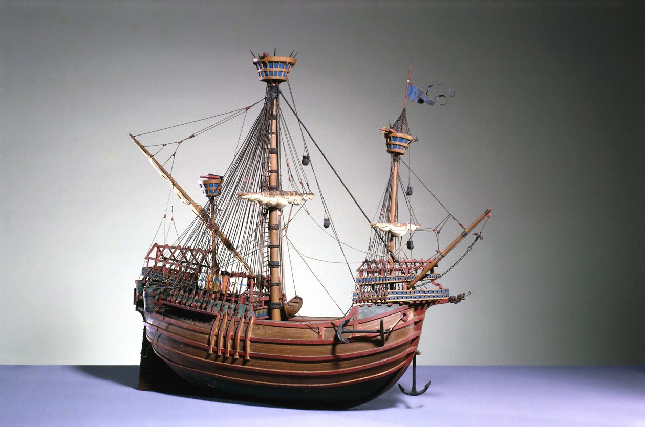 1:60 model af en flamsk karak fra ca. 1480 (træ) af English School English School