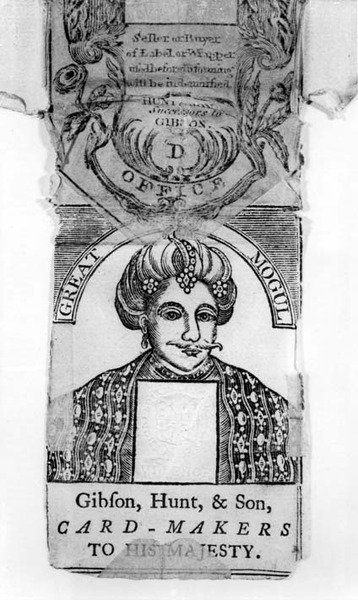Great Mogul spillekort indpakning, lavet af Gibson, Hunt, & Sons, kortmagere til hans Majestæt af English School English School